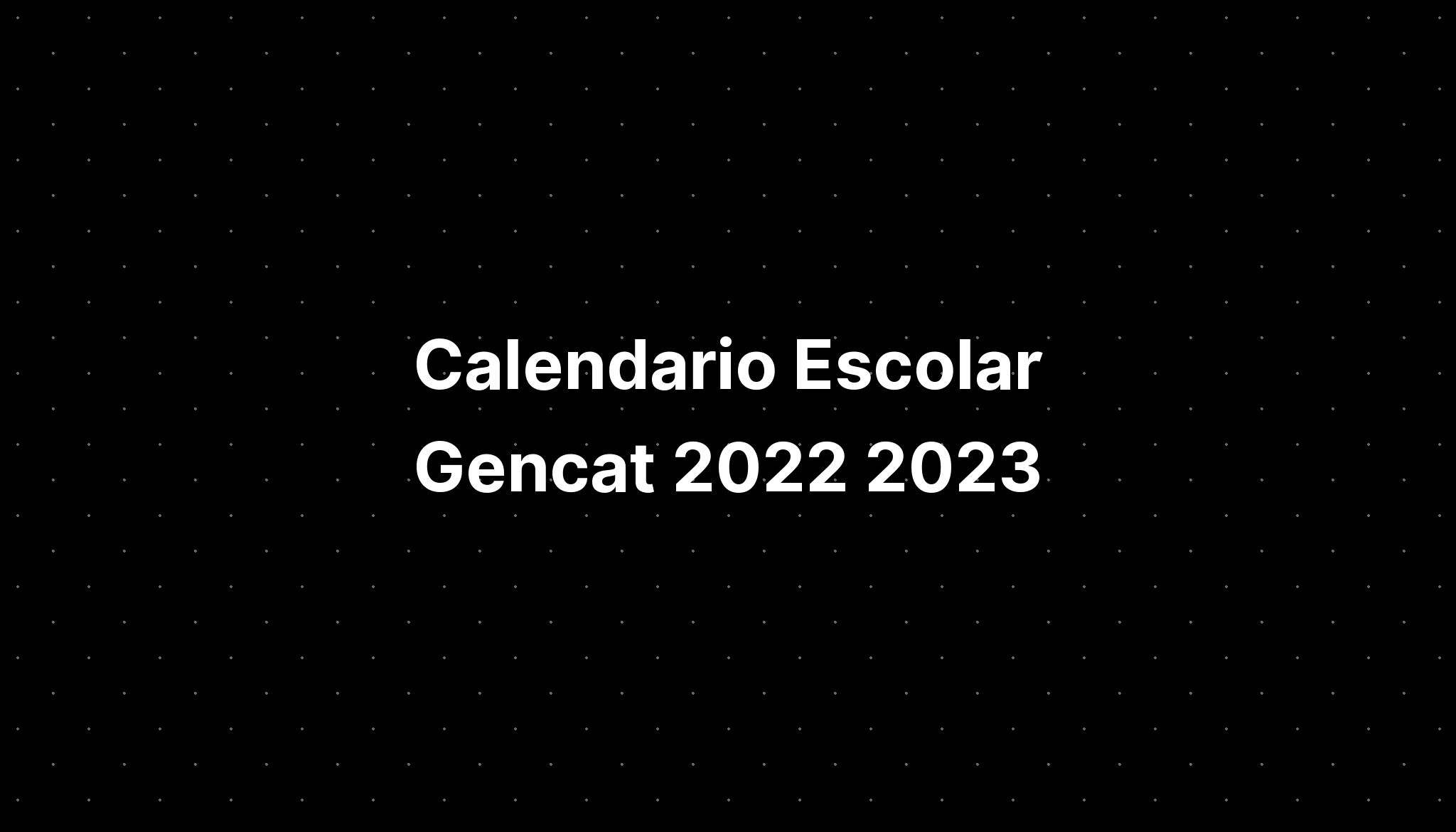 Calendario Escolar Gencat Imagesee